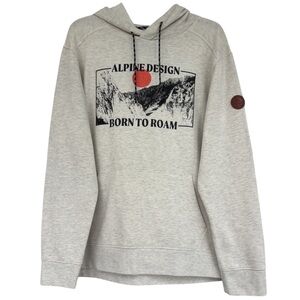 Born To Roam Hoodie Alpine Design Sweatshirt Nature Camping Hiking Size Large